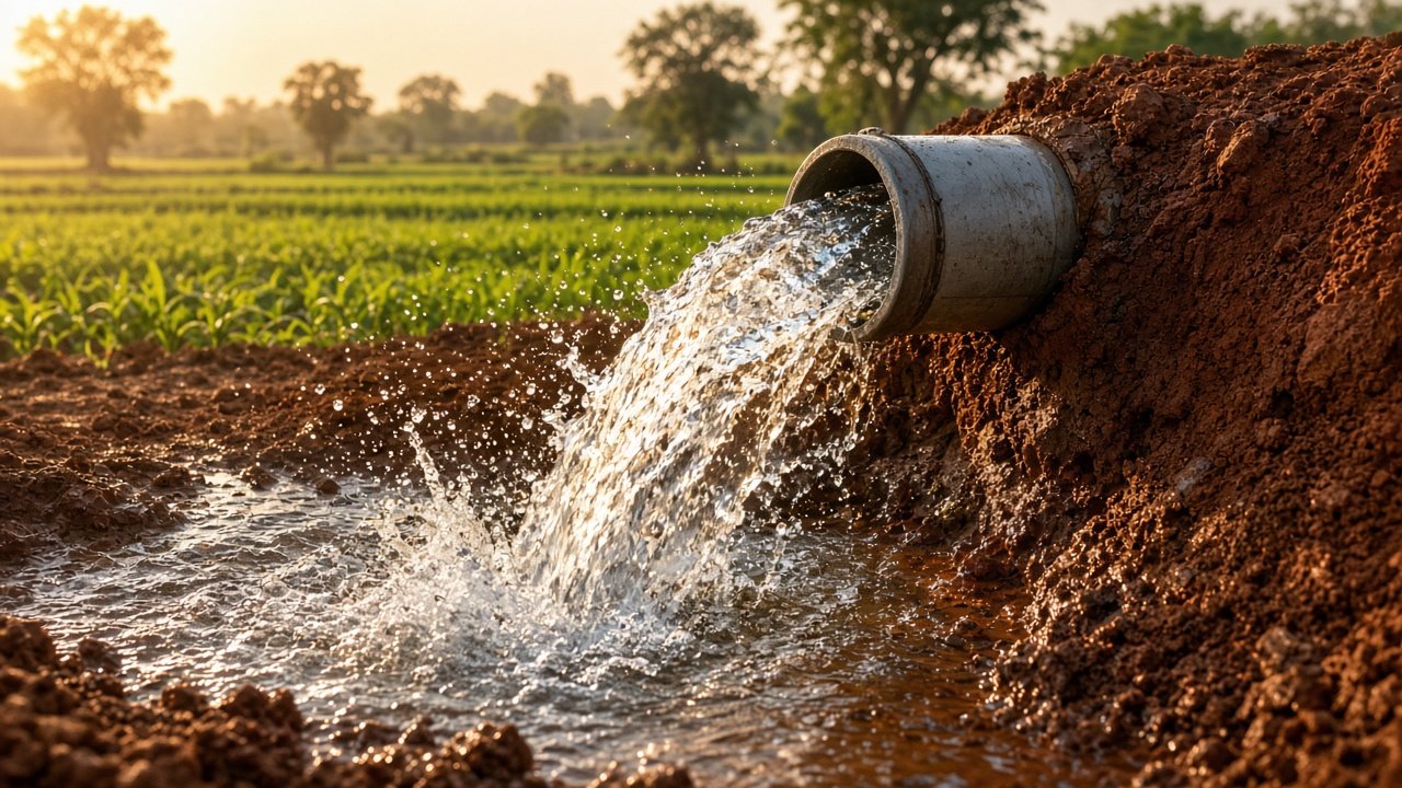 Water yield from a completed borewell